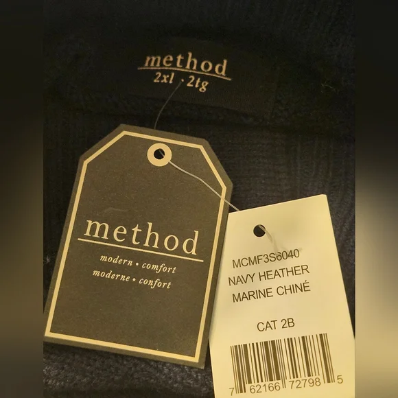 Method Navy Nordic Button-Up Sweater - Picture 2 of 10